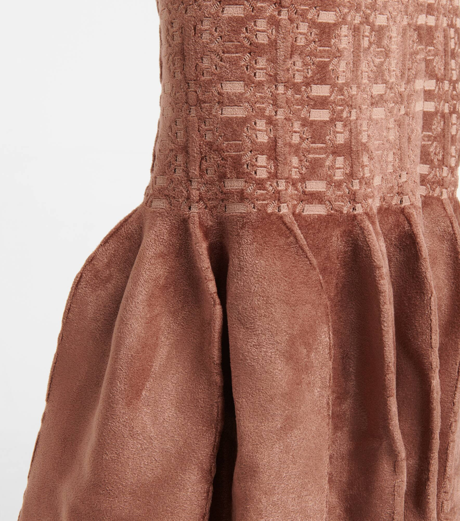 Lace-trimmed velvet midi skirt - 5