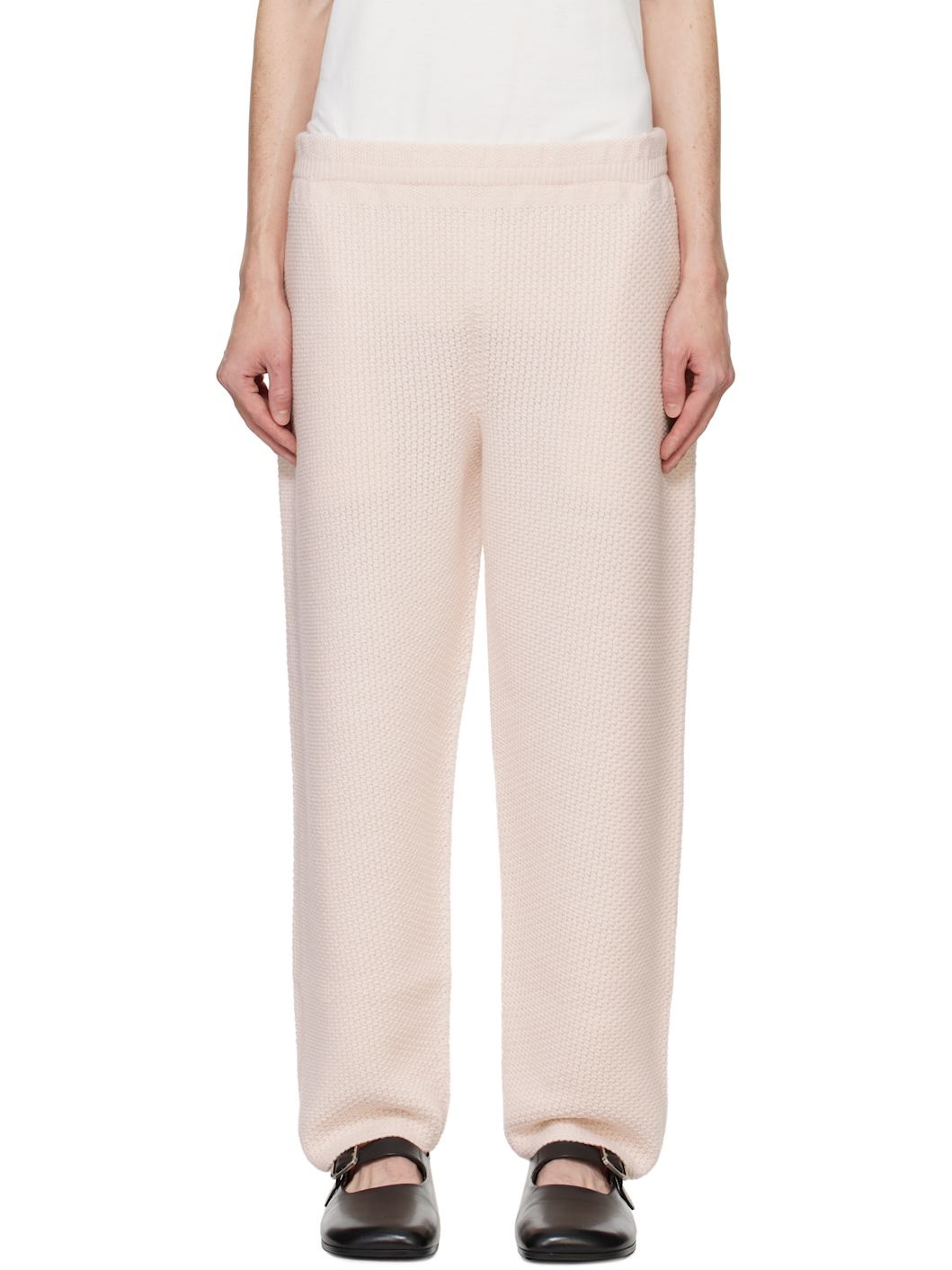 Pink Rustic Knit Sweatpants - 1
