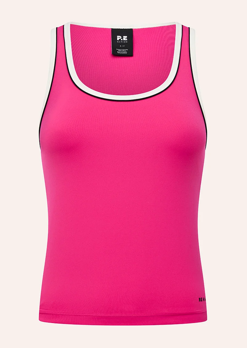 SPECTRUM SCOOP TANK IN COSMO PINK & WHISPER WHITE - 1