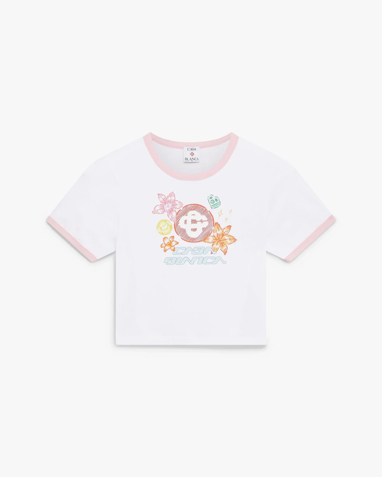 Collage D'Icones Graphiques Ringer Baby Short Sleeve T-Shirt | Casablanca Paris - 1