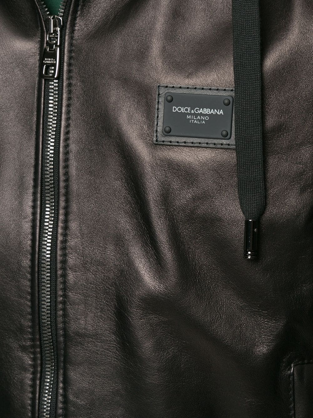 hooded leather jacket - 5