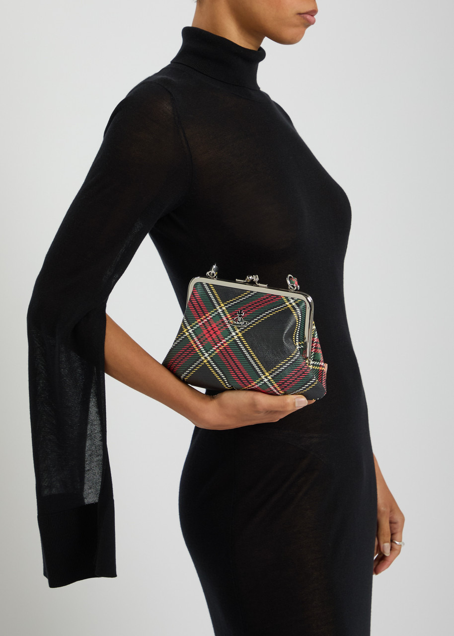 Vivienne Westwood Granny Frame Tartan Faux Leather top Handle bag - 6