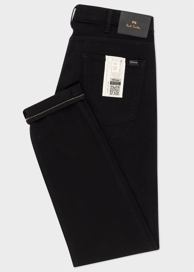 Tapered-Fit Black Garment-Dye Jeans 5