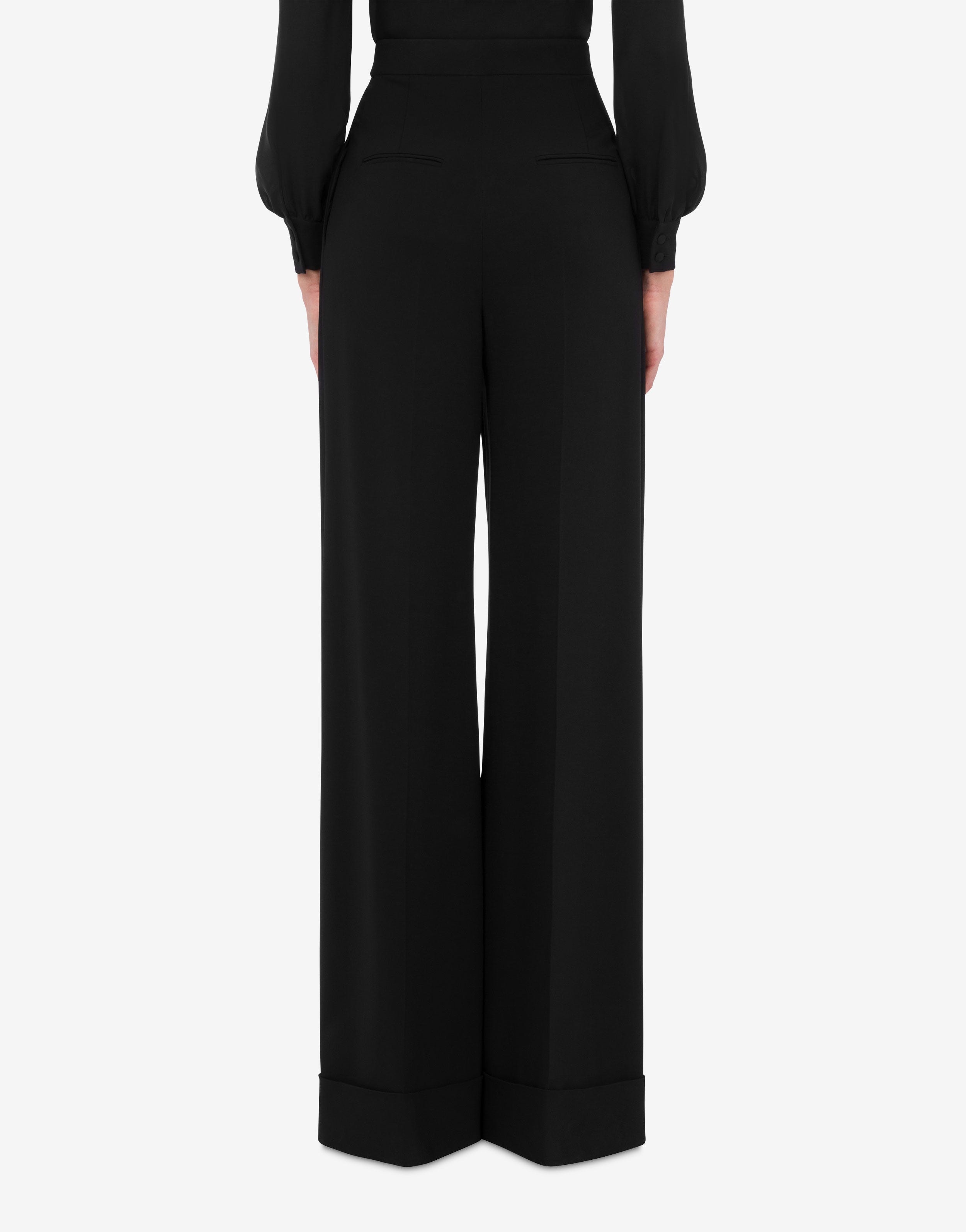 STRETCH GABARDINE PALAZZO TROUSERS - 3