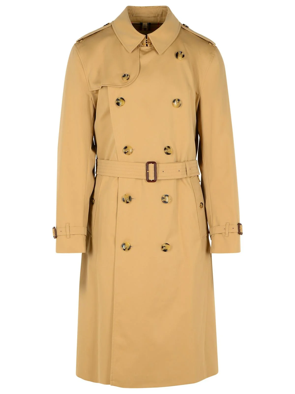Burberry Long 'Kensington' Beige Cotton Trench Coat Men - 1