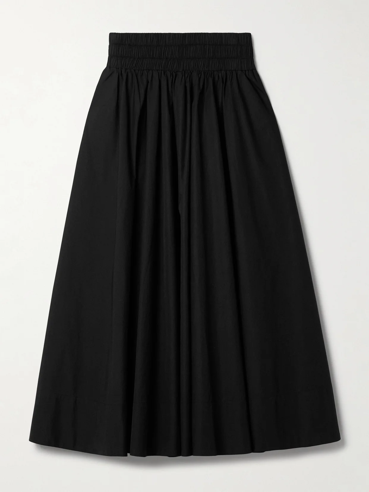 The Kyria Gathered Cotton-poplin Midi Skirt - 1