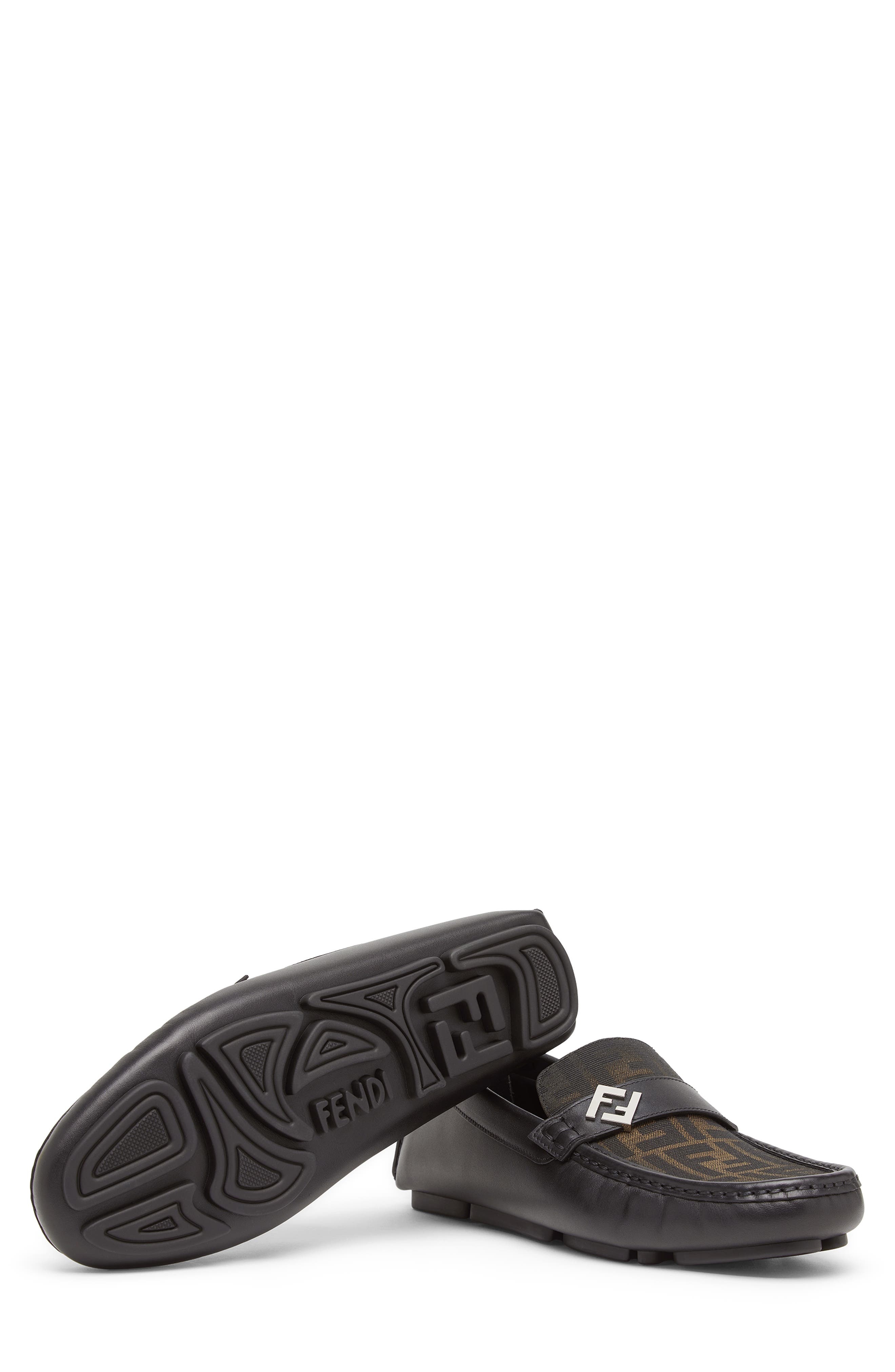 Fendi FF Square Driving Loafer in Tobacco/Nero at Nordstrom - 5