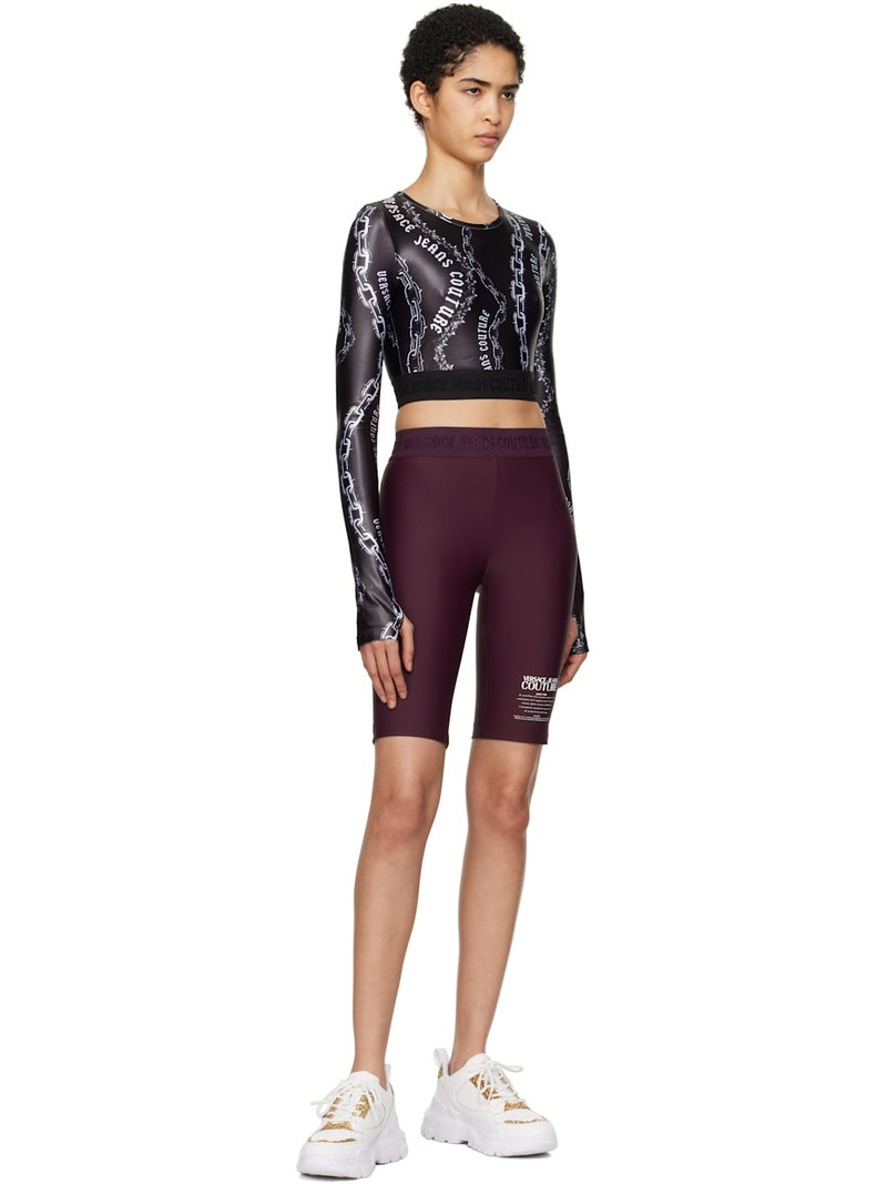 VERSACE JEANS COUTURE Black Chain Couture Crop T-shirt outlook