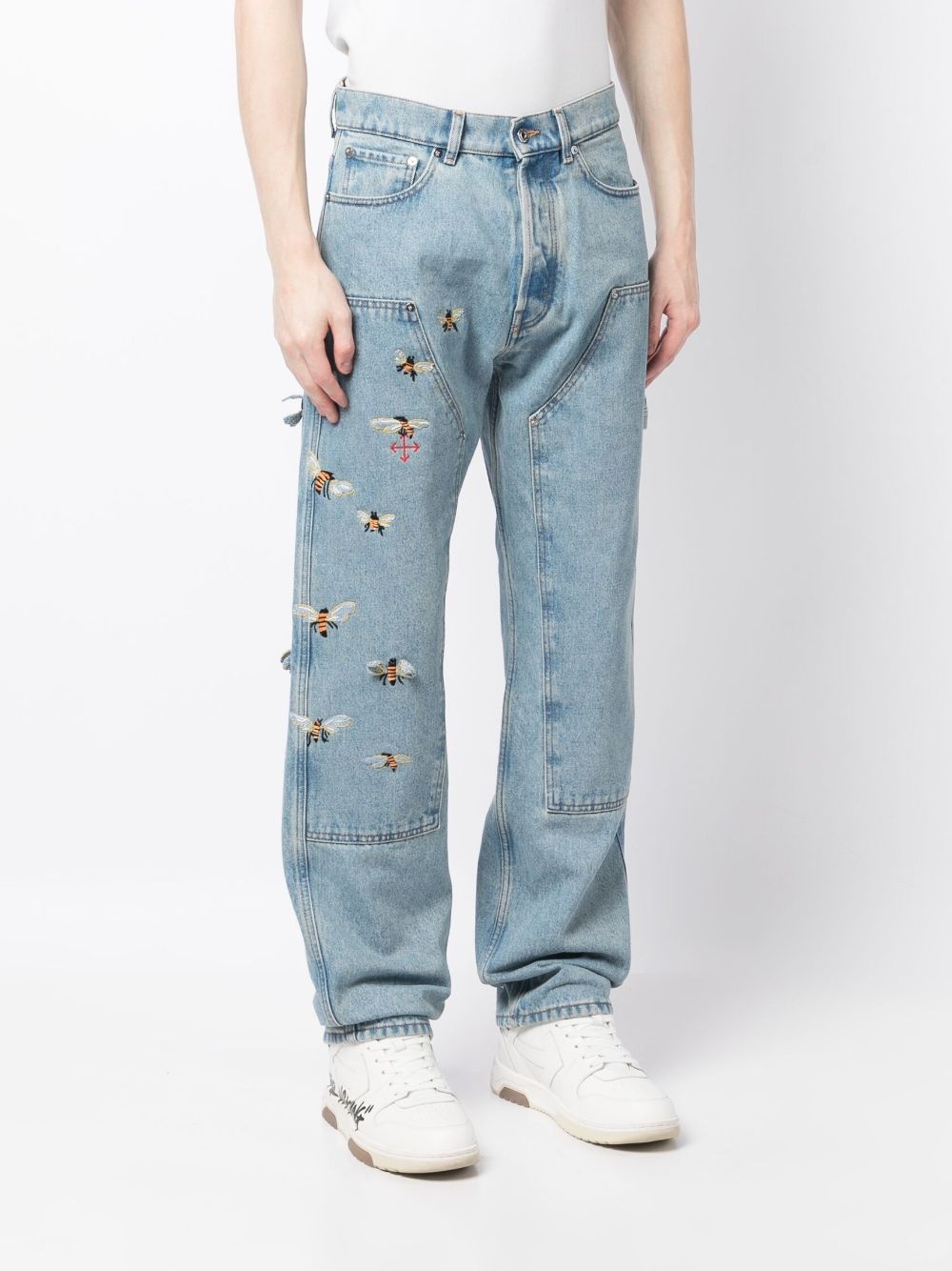 x Virgil Abloh bee-embroidered jeans - 3