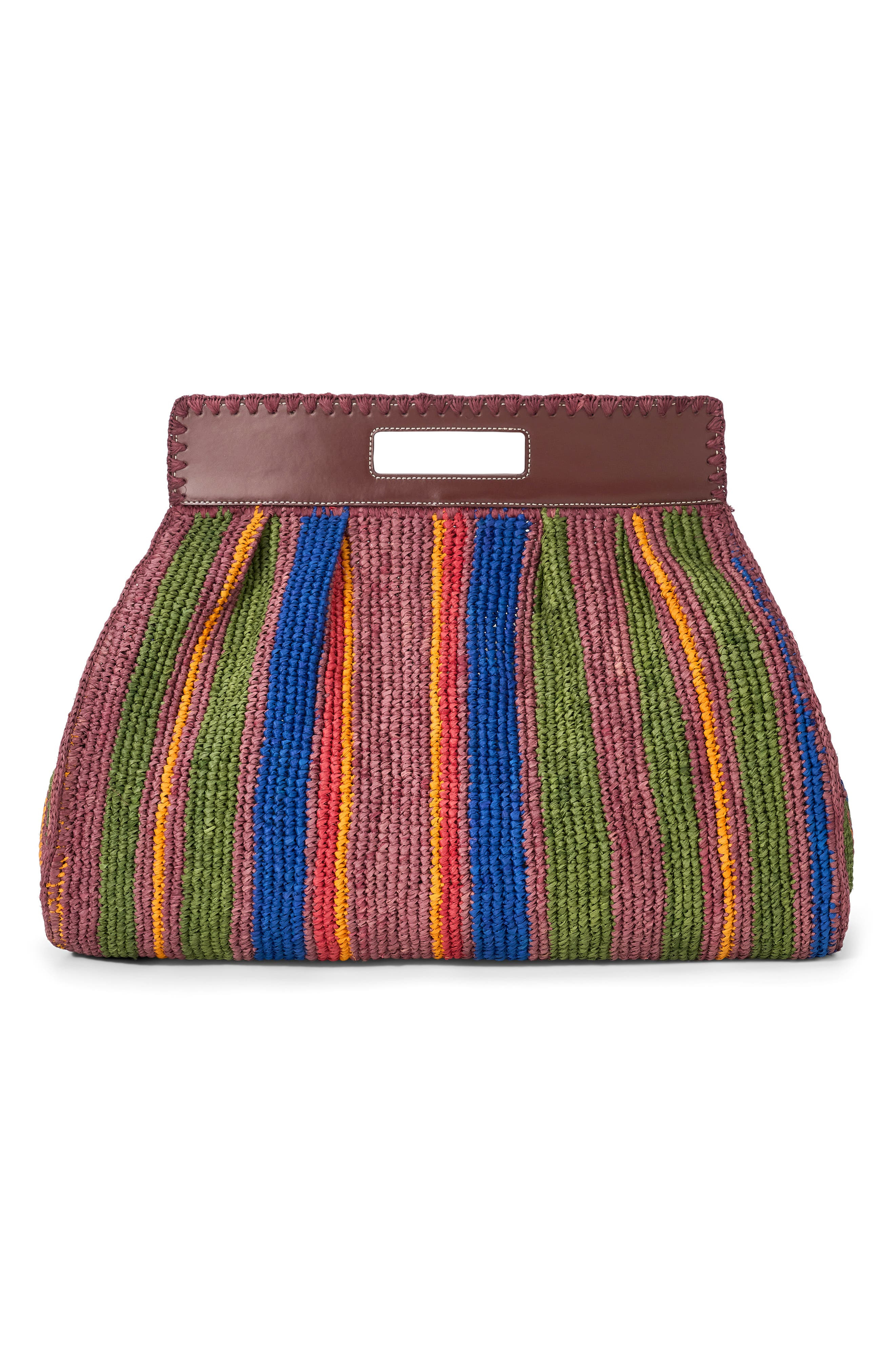 STAUD Rue Raffia Tote Bag in Jungle Stripe Raffia at Nordstrom - 2