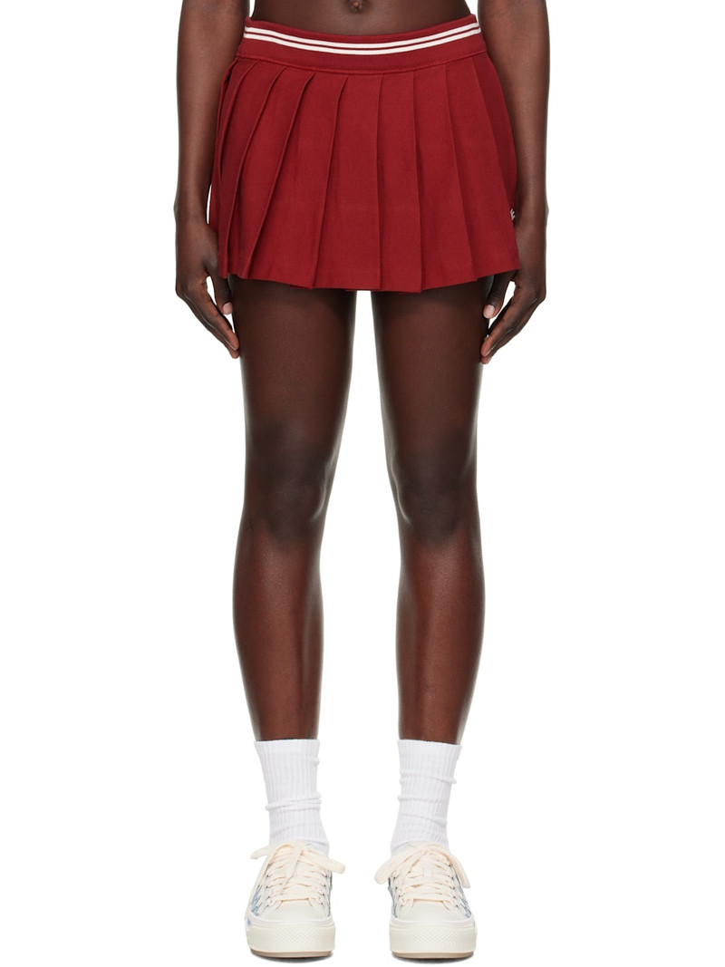 Red MA Quad Pleated Miniskirt 1