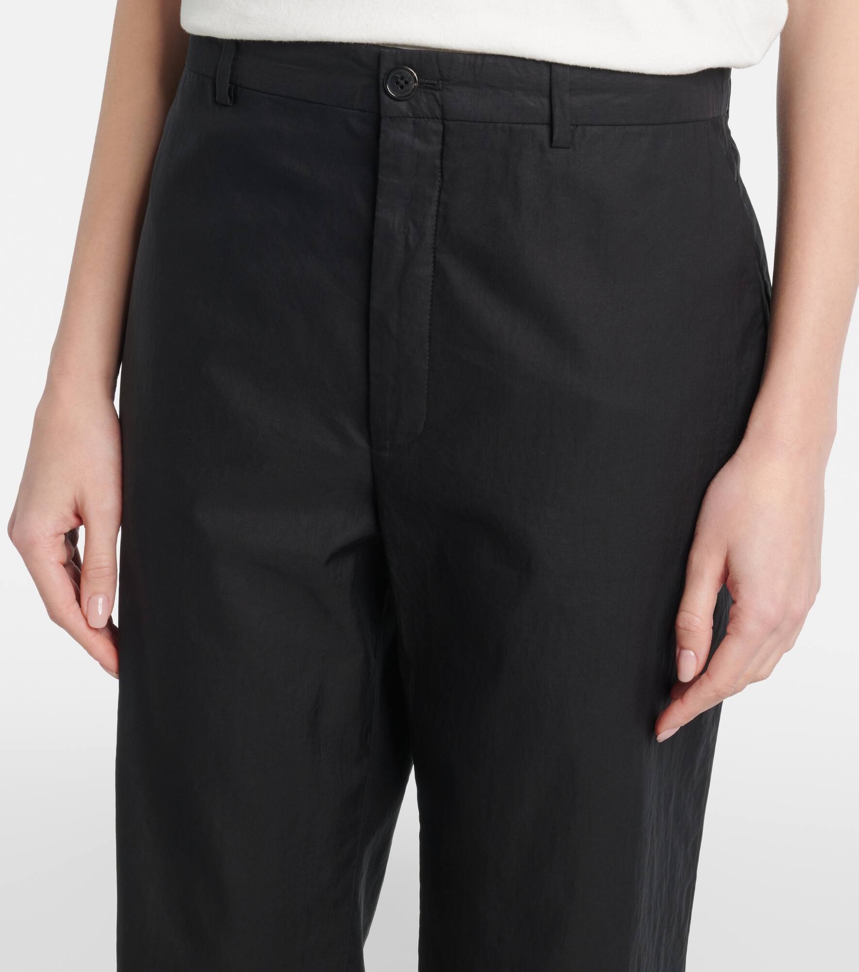 Zuzana mid-rise cotton twill straight pants - 4