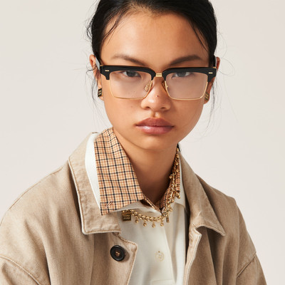 Miu Miu Metal and synthetic pearl necklace outlook