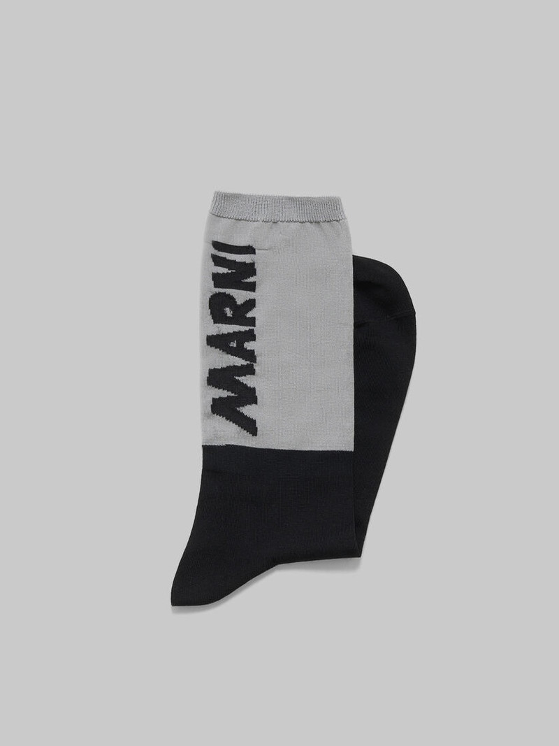 Marni BLACK AND BEIGE SOCKS WITH MARNI LOGO outlook