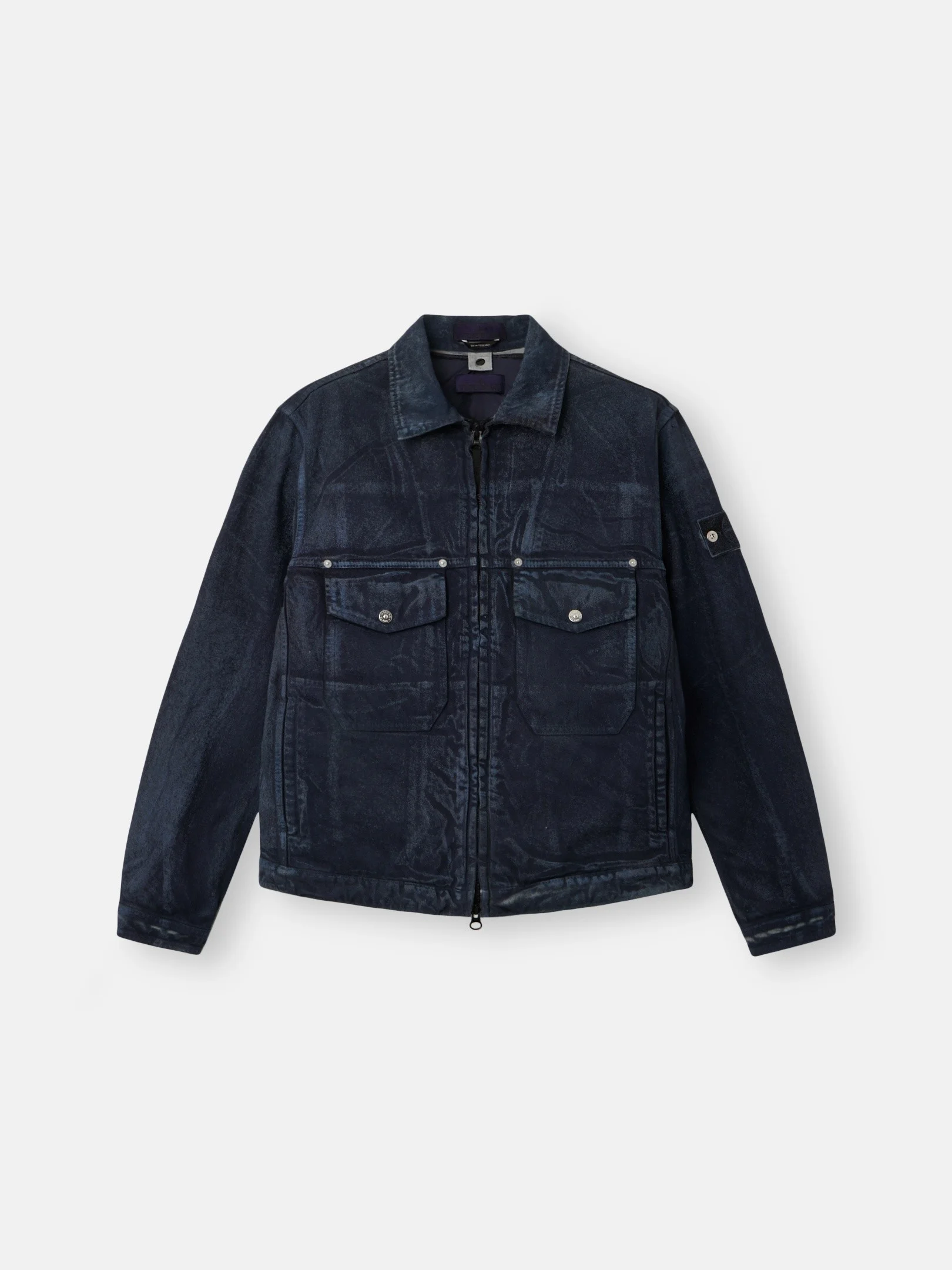 4100002 HAND SPRAYED REFLECTIVE LIGHT BULL DENIM-TC - 1