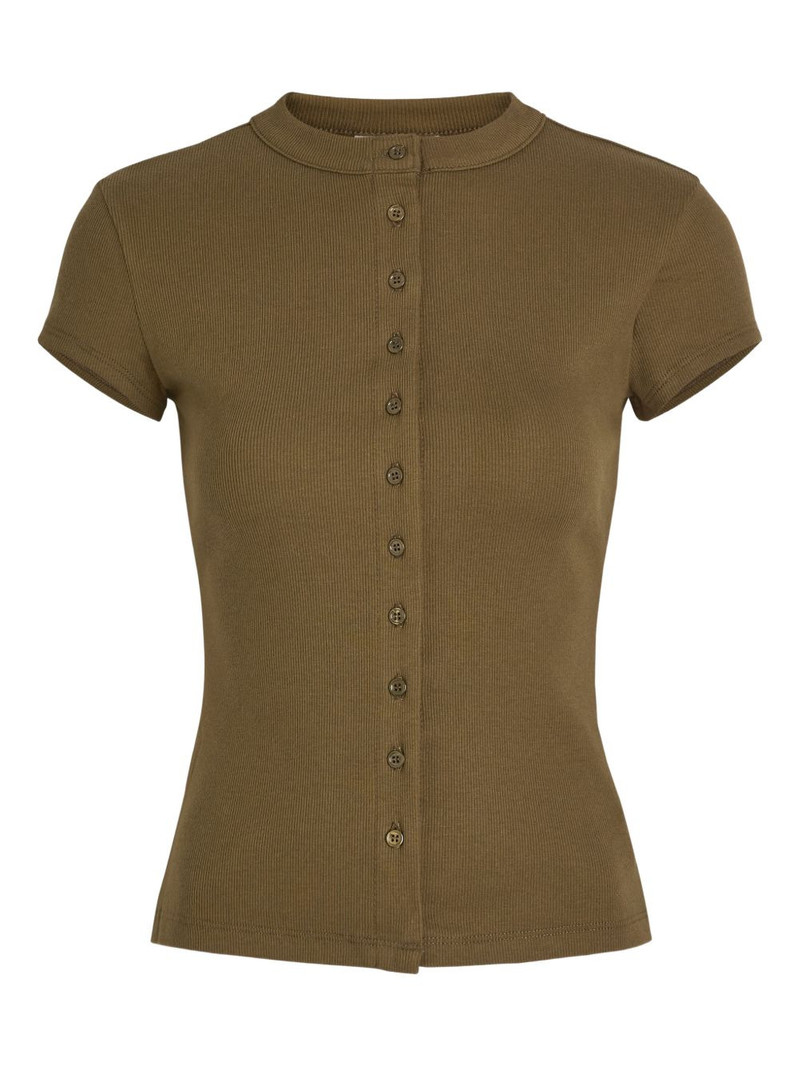 Raelynn buttoned ribbed top 1
