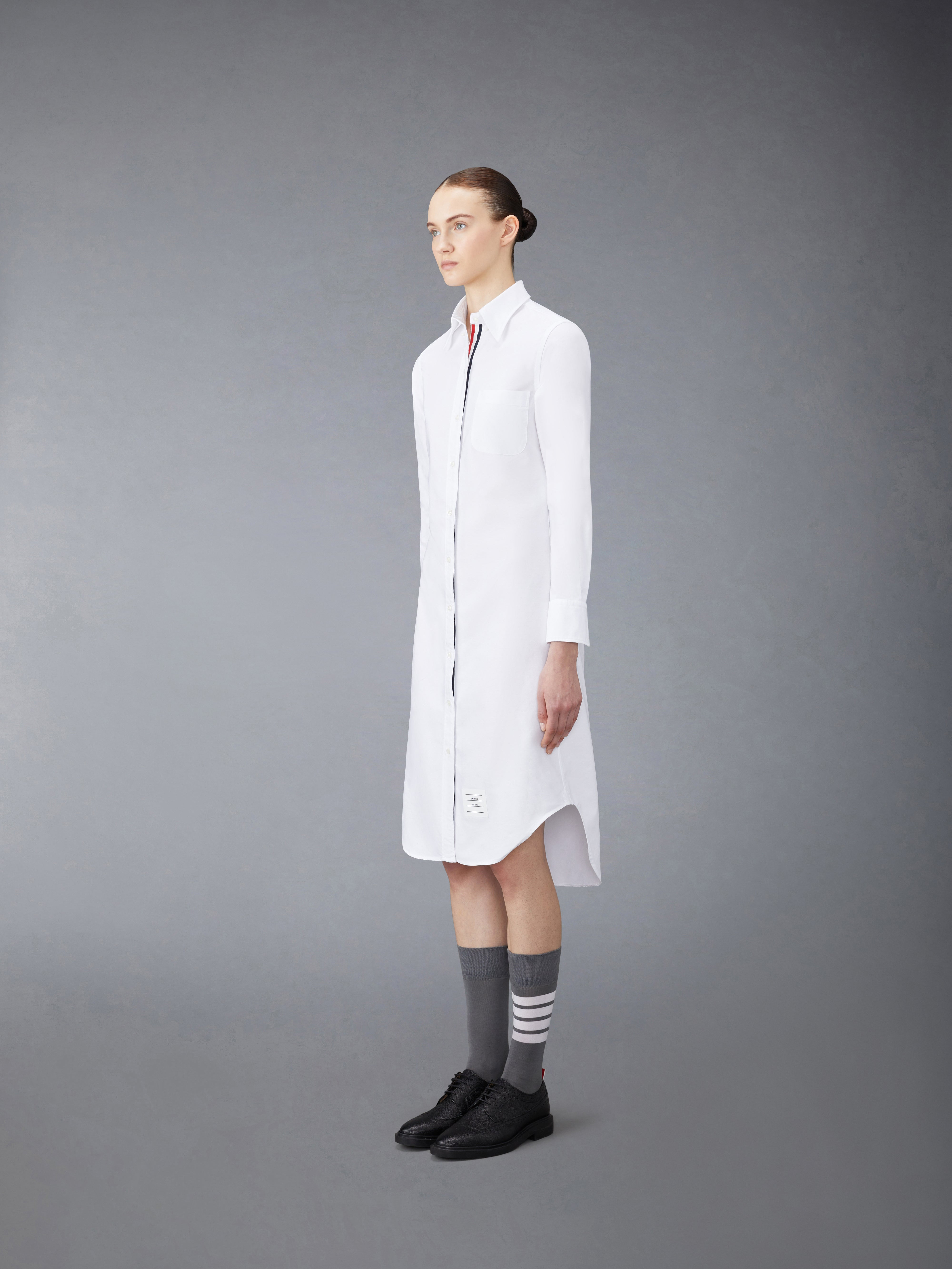 logo-patch cotton shirtdress - 2