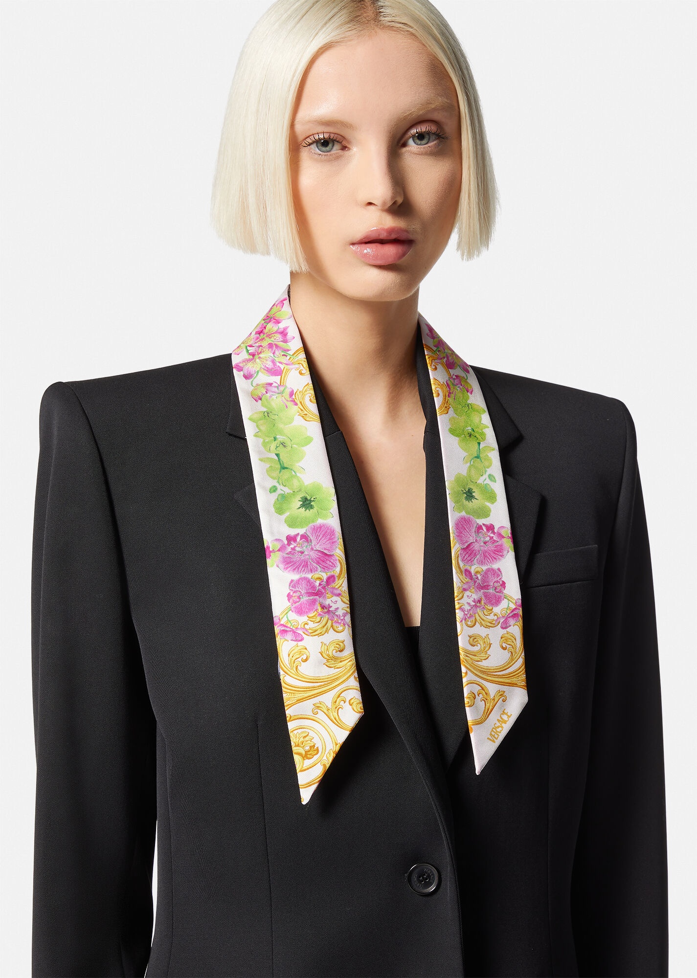 Medusa Orchid Silk Scarf Tie - 3