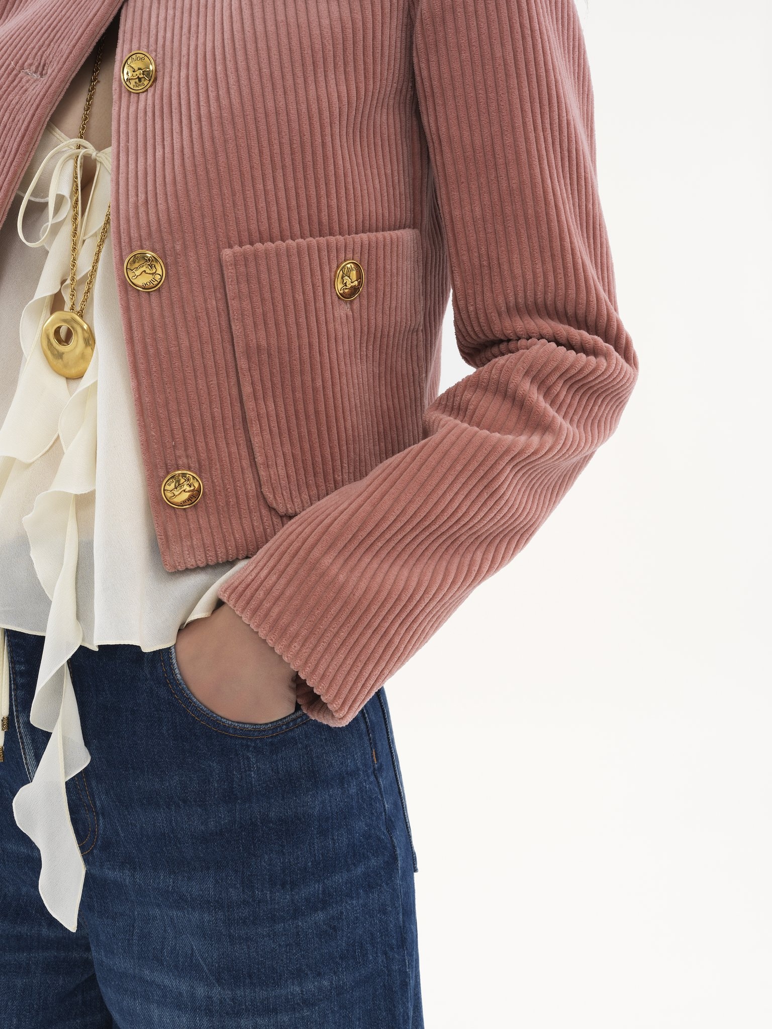 CROPPED BOXY JACKET IN VELVET - 6
