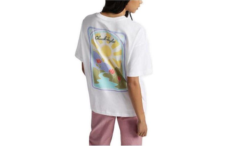Converse (WMNS) Converse Chuck Taylor High Summer Art OS Tee 'White' 10025186-A01 outlook