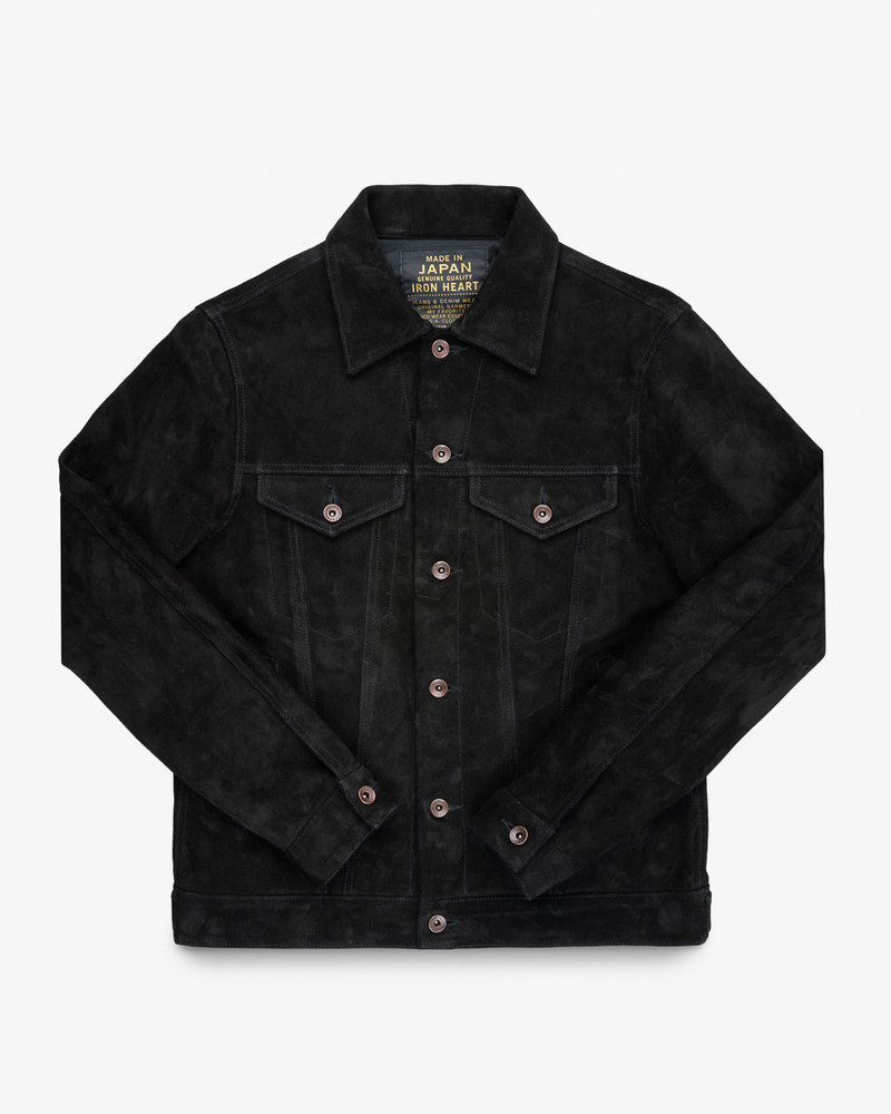 IHJ-155-BLK HORSEHIDE SUEDE MODIFIED TYPE III JACKET - BLACK 1