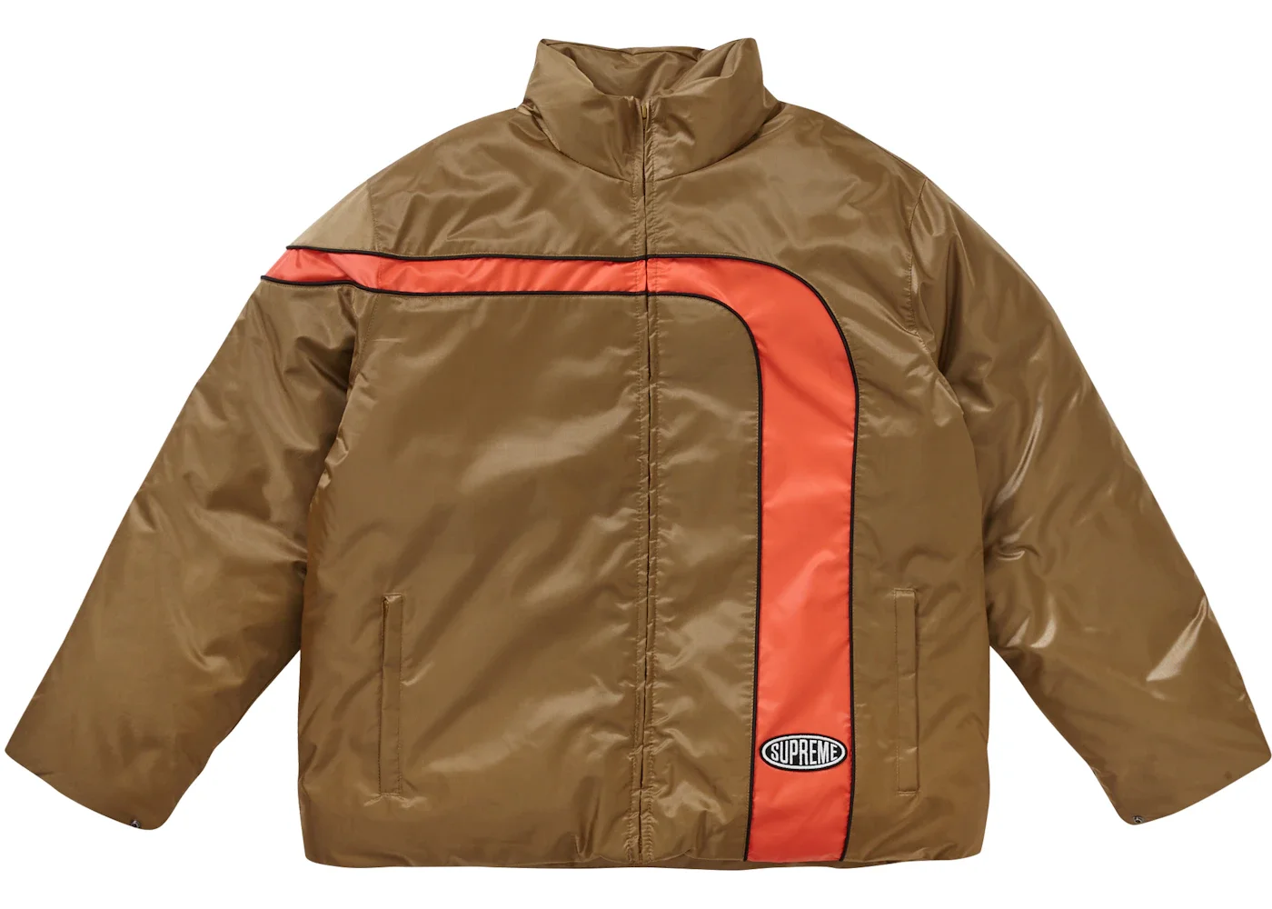 Supreme Stripe Puffer Jacket Mustard - 1