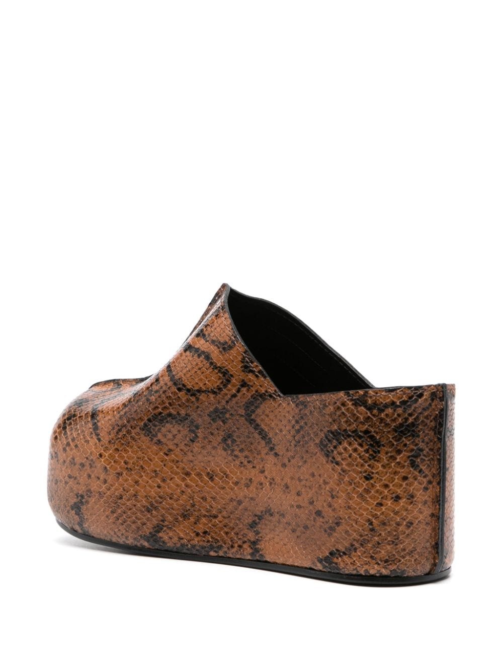 85mm snakeskin mules - 3