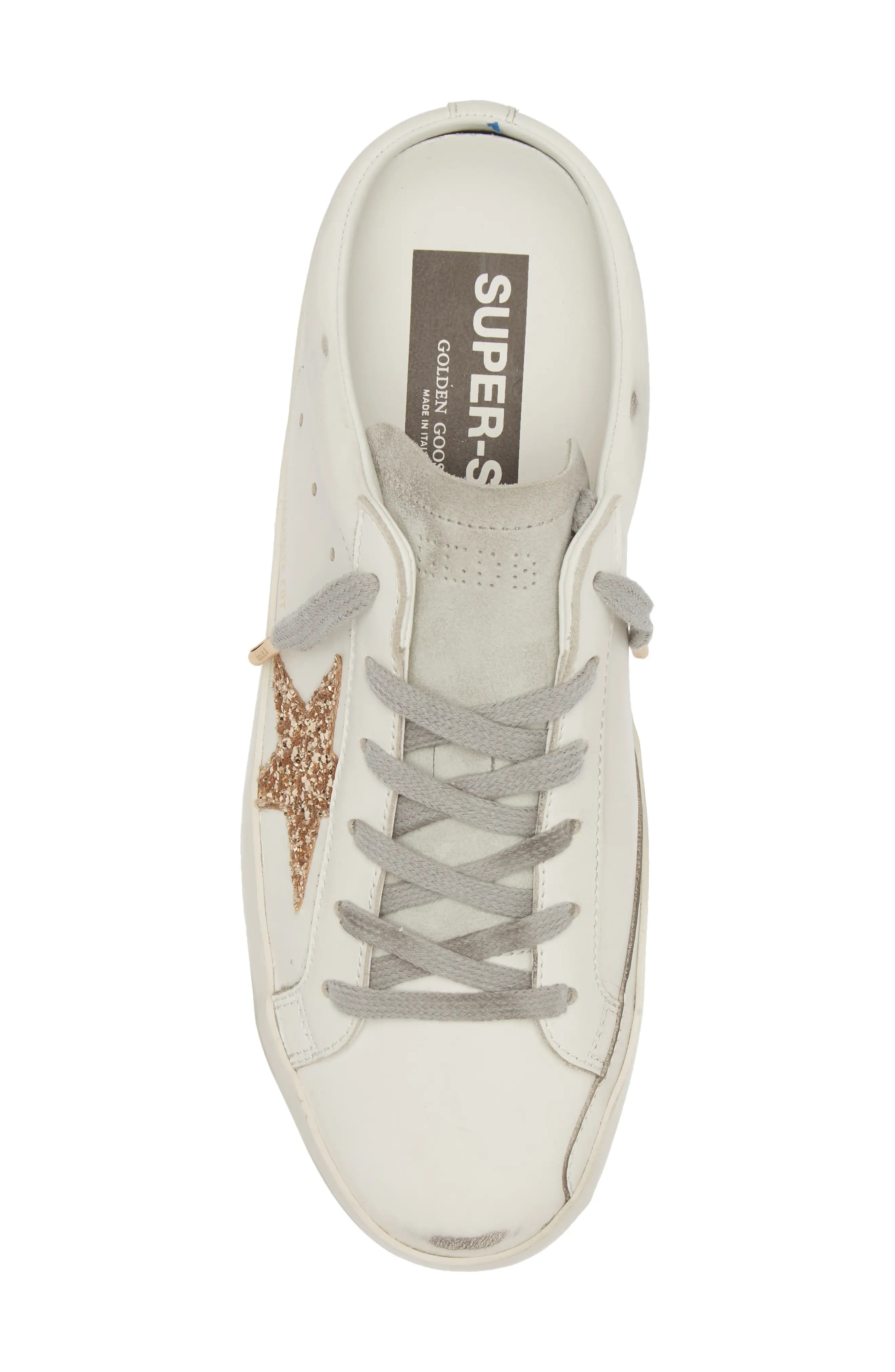 Super-Star Sabot Mule Sneaker in White/Gold - 5