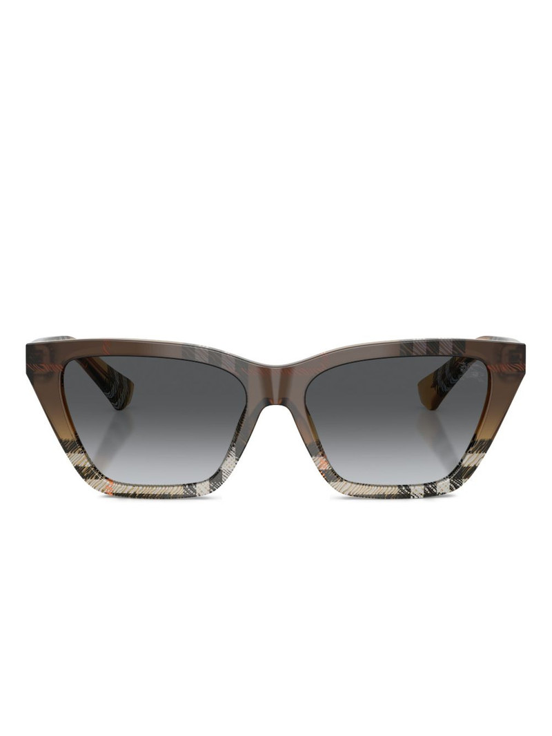 check-pattern cat-eye sunglasses 1