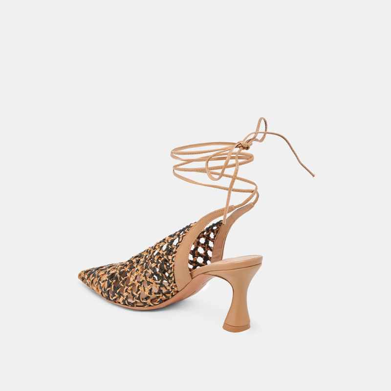 GESICA HEELS BLACK NATURAL WOVEN 9