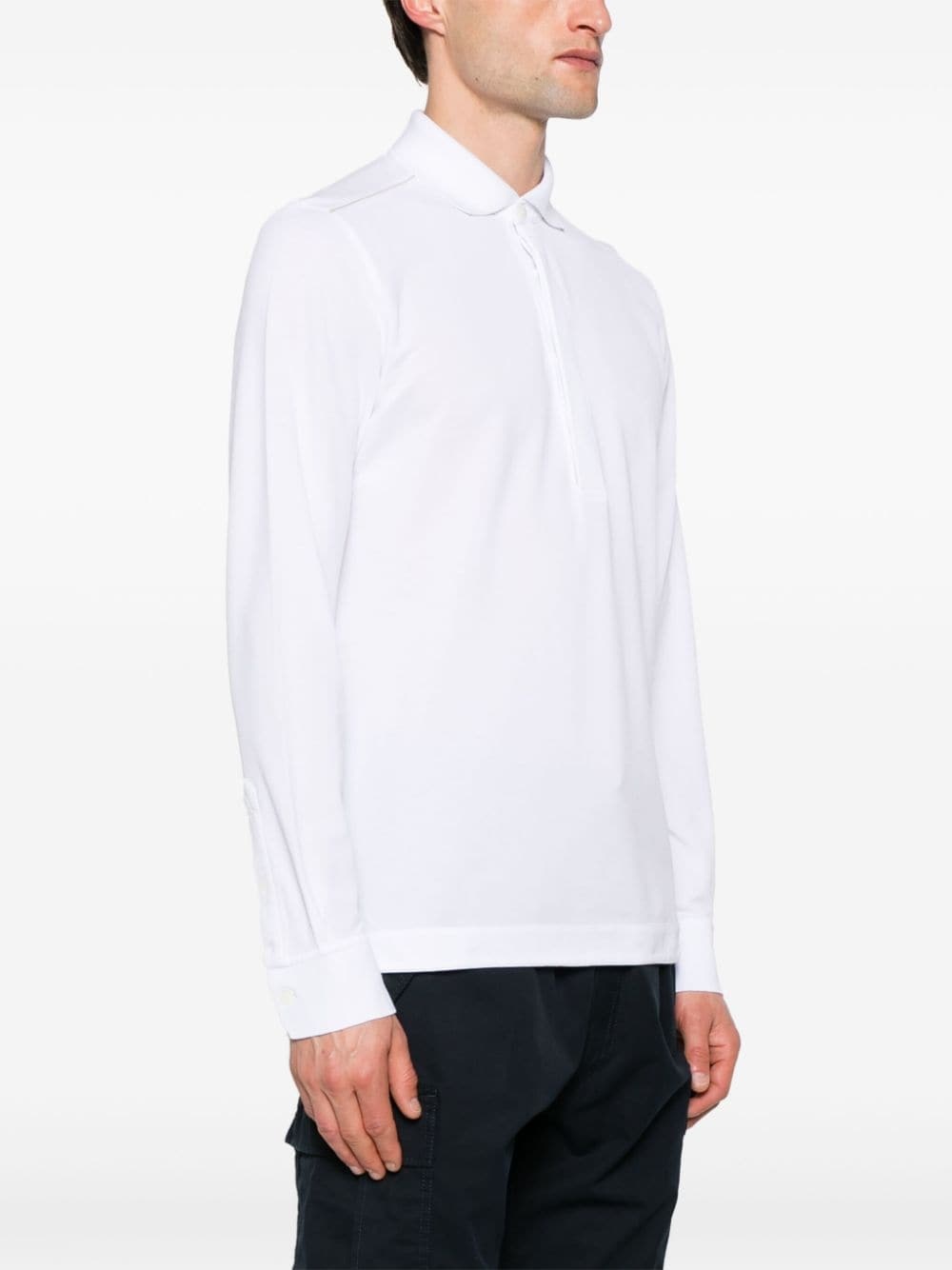 long-sleeve cotton polo shirt - 3