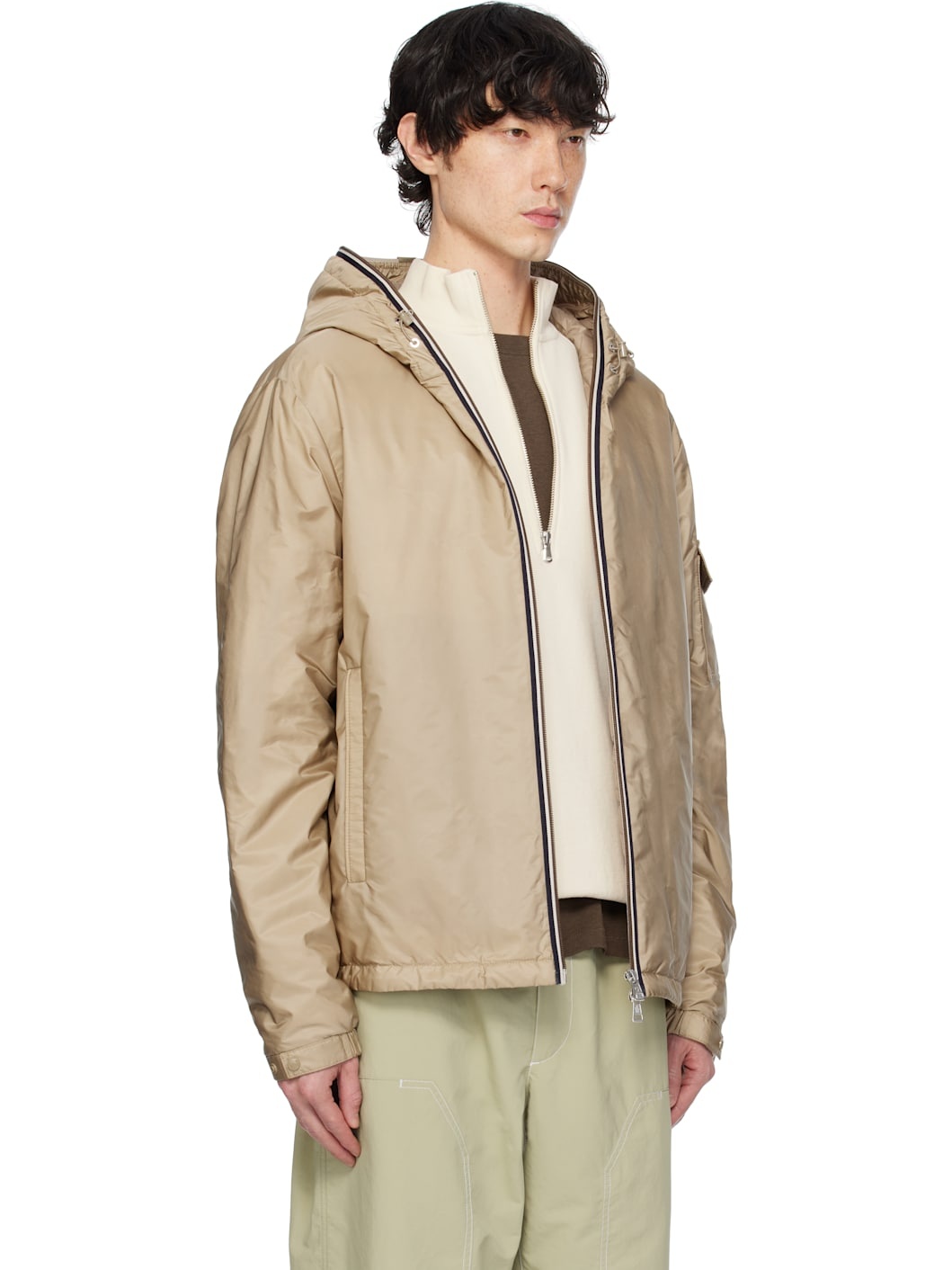 Beige Evettes Hooded Short Down Jacket - 2