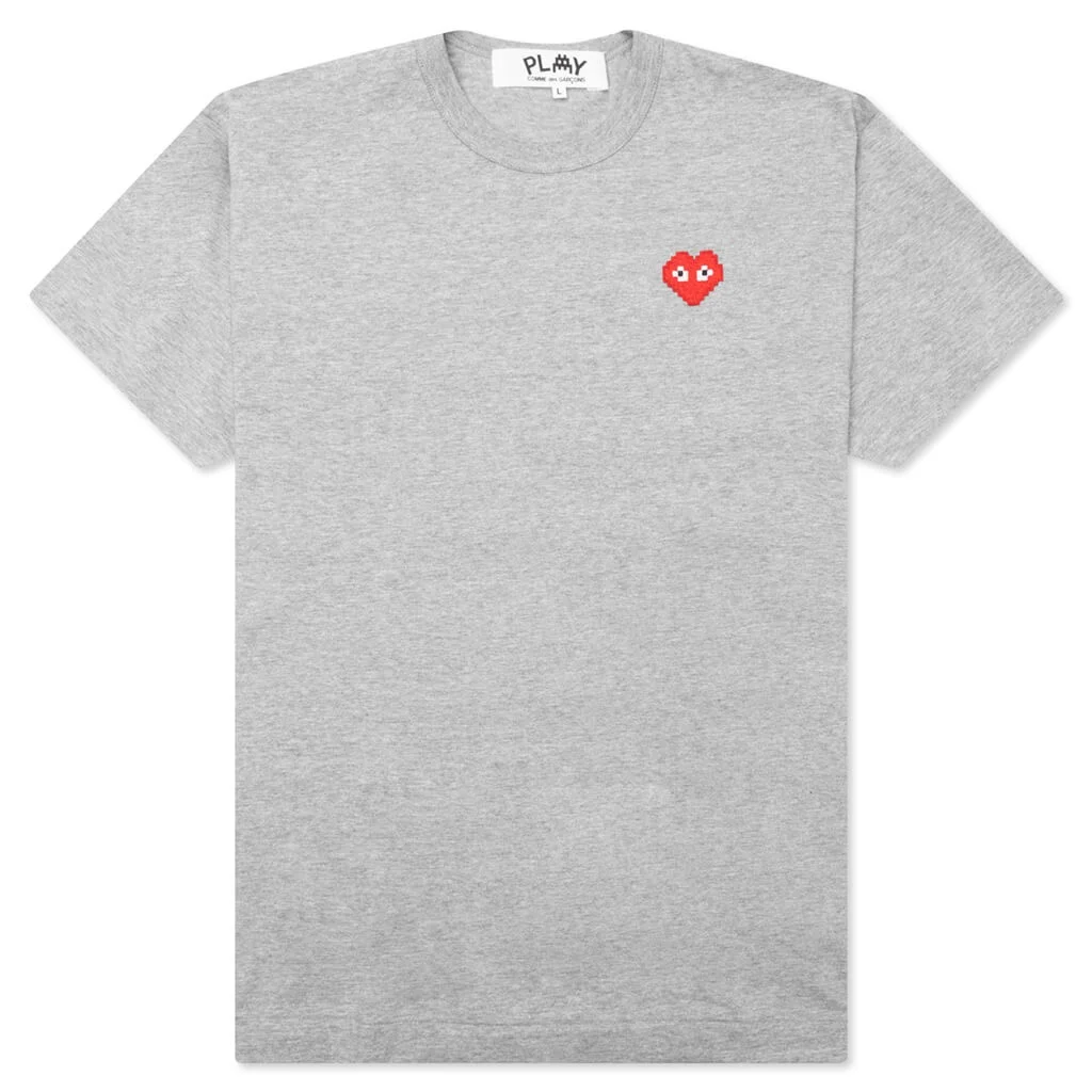 COMME DES GARCONS PLAY X THE ARTIST INVADER T-SHIRT - GREY - 1