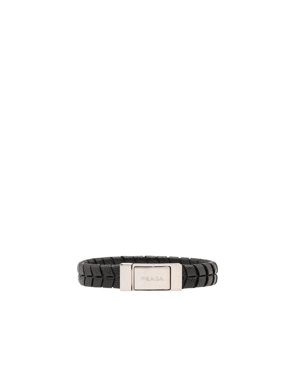 Braided Saffiano Leather Bracelet - 1