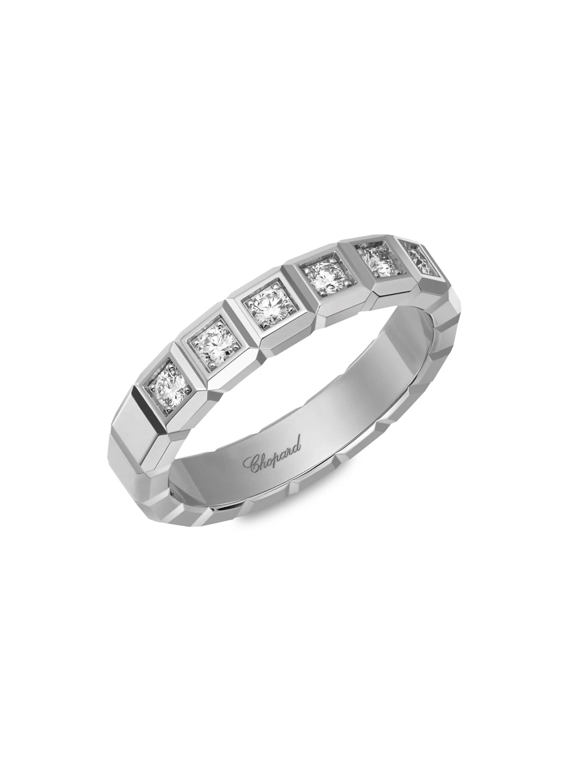 Women's Ice Cube 18K White Gold & Diamond Ring - White Gold - 1