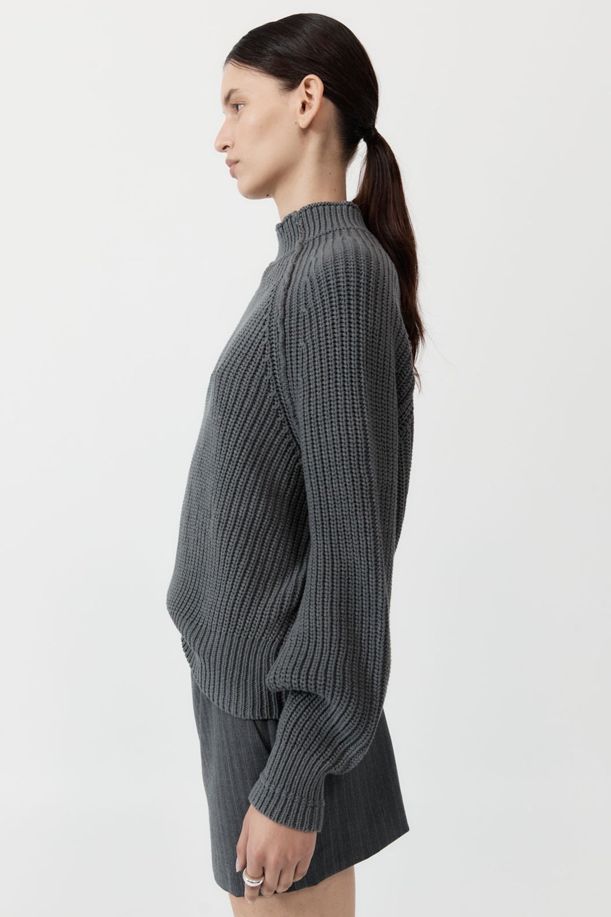 Split Sleeve Jumper - Smoke - 4