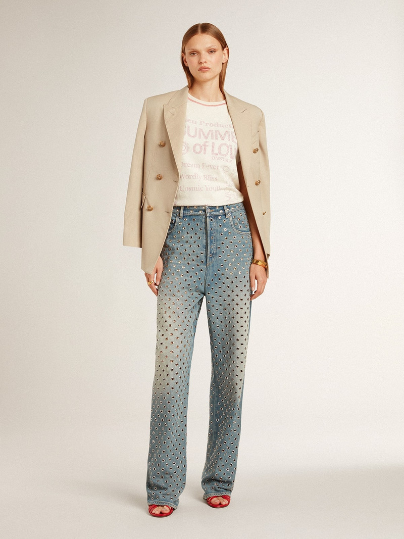 Nico high heel sandals in red nappa leather with gold chain 6