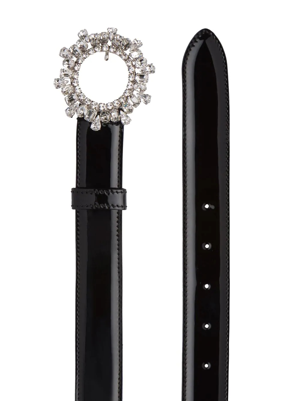 crystal-embellished buckle belt - 2