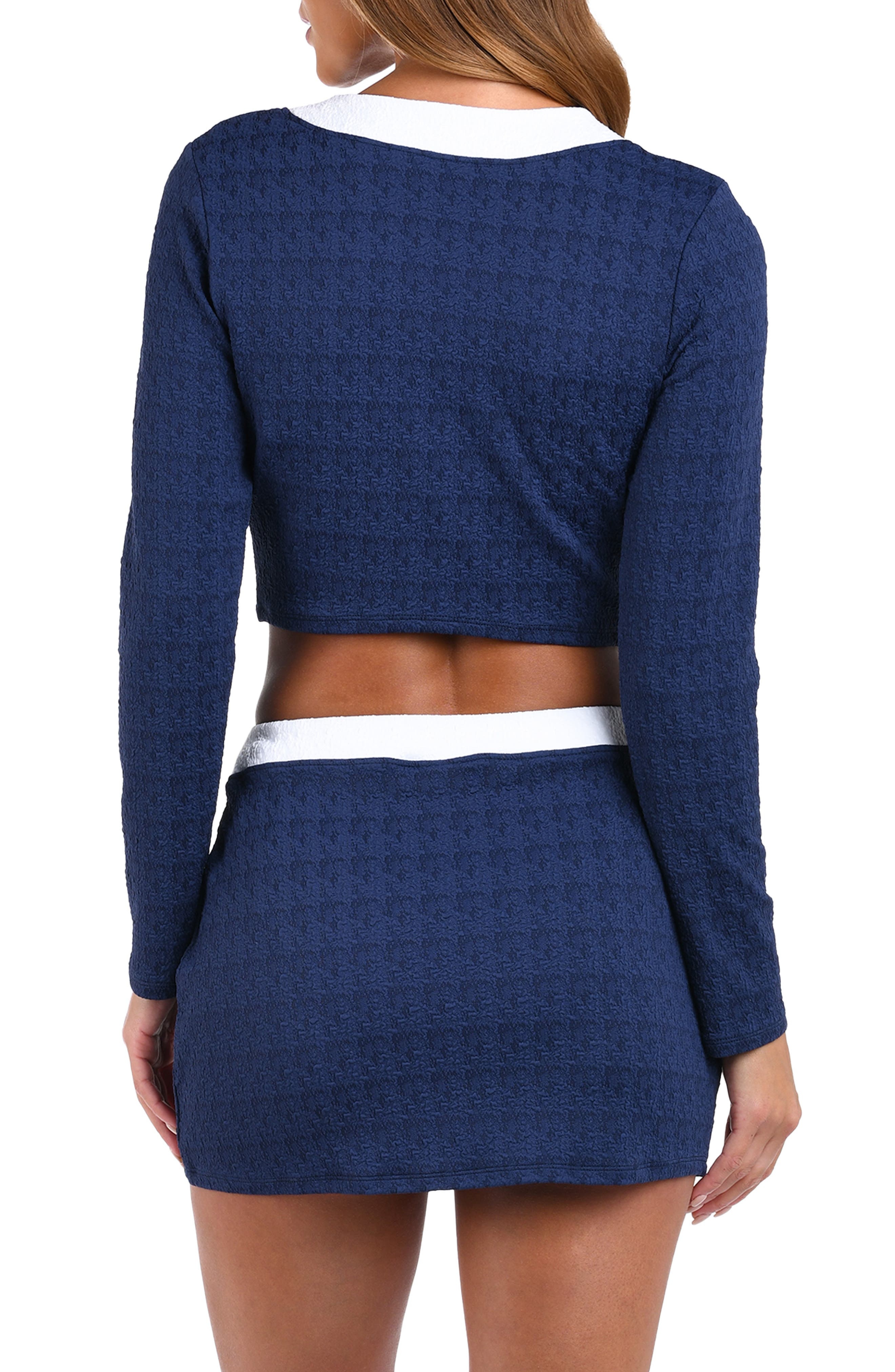 L'AGENCE Adaline Colorblock Crop Rashguard in Marine at Nordstrom - 2