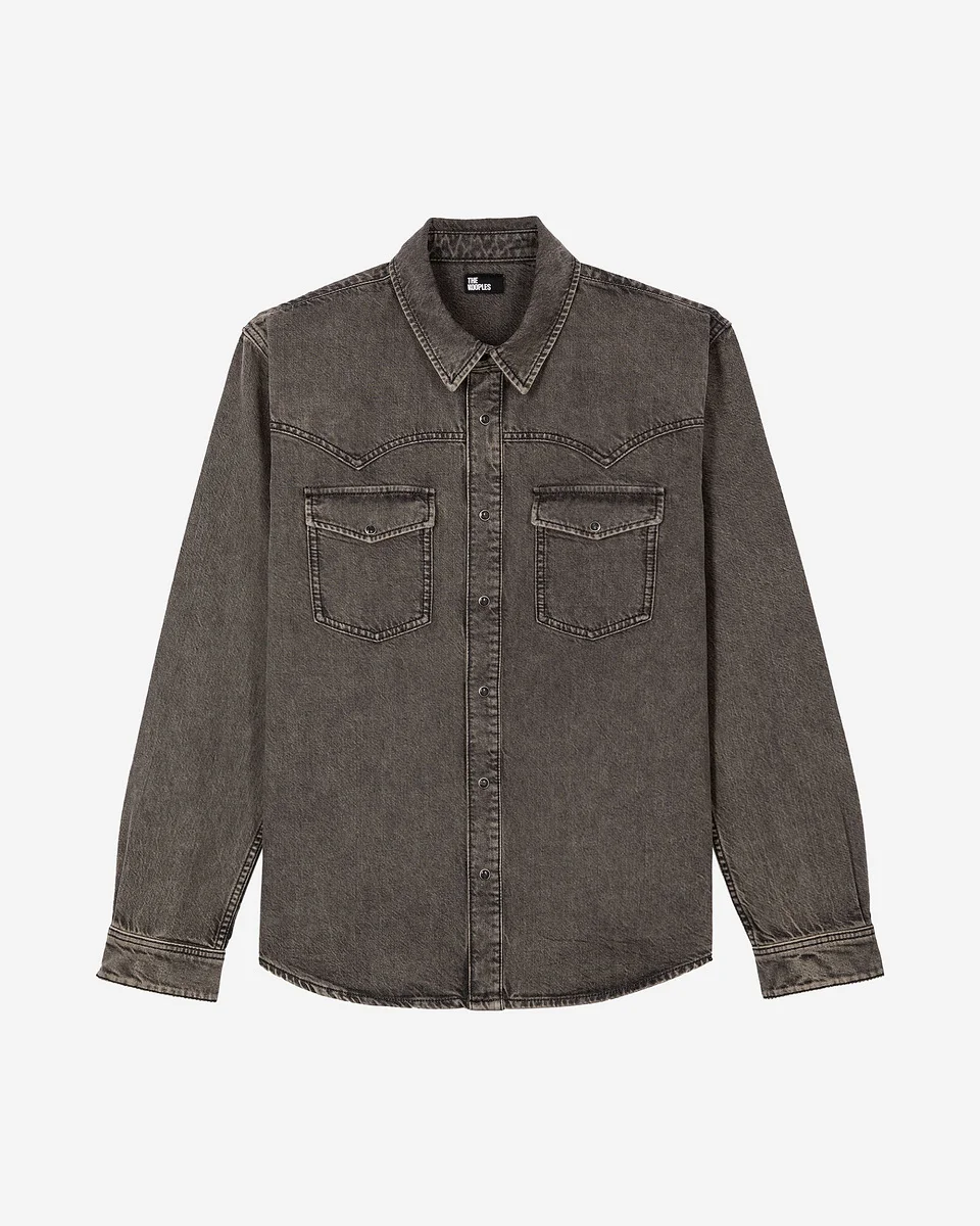 GREY DENIM SHIRT - 1