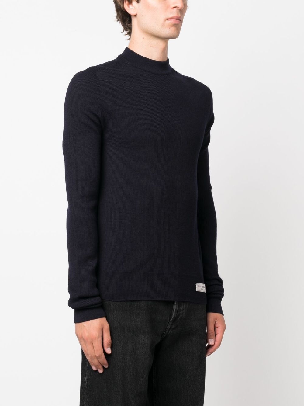 logo-patch merino wool jumper - 3