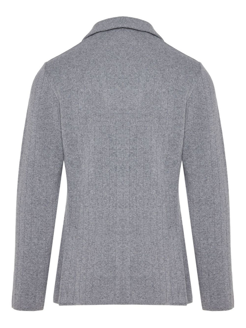 LARDINI notch-collar ribbed cardigan outlook