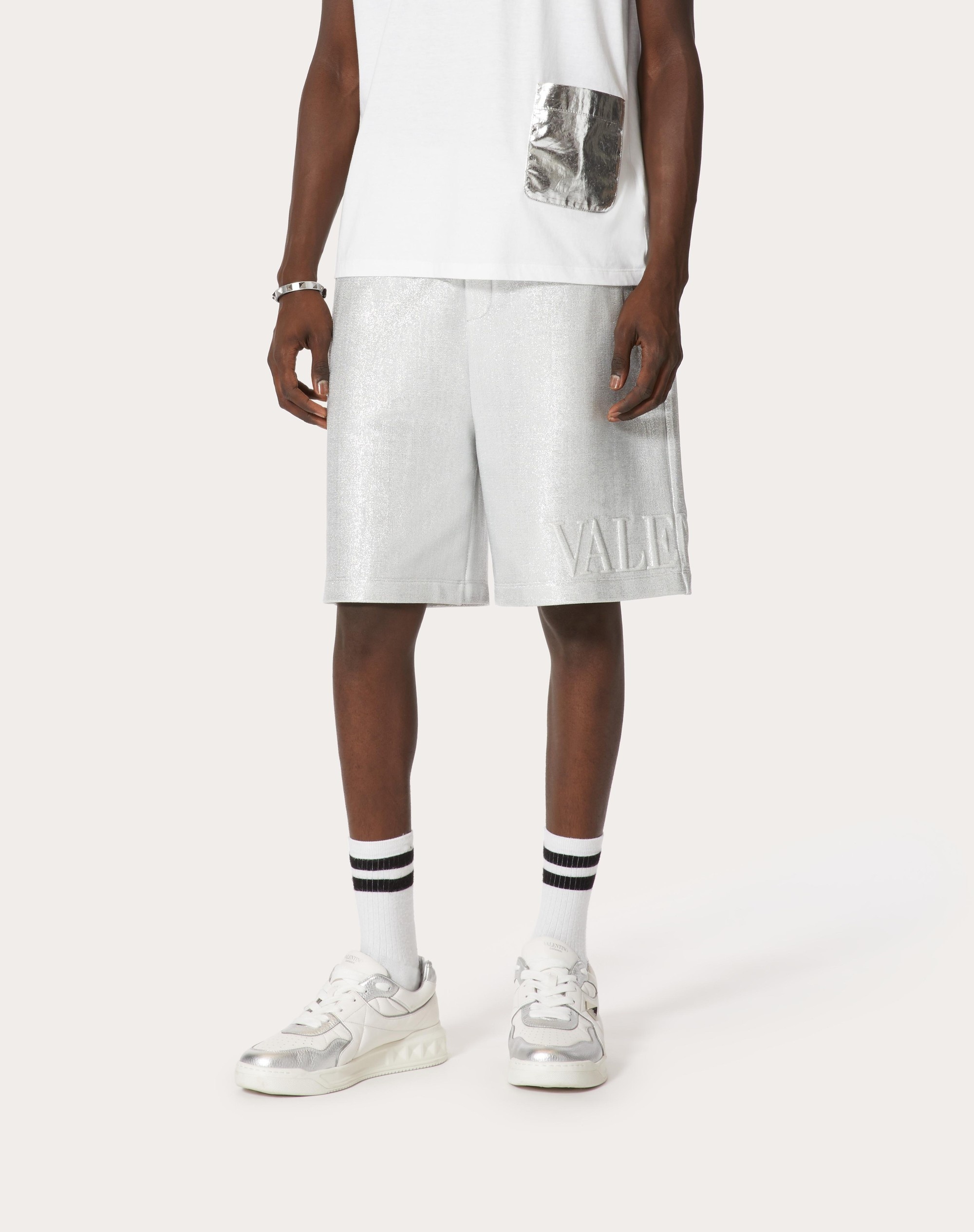 BERMUDA SHORTS WITH VALENTINO EMBOSSED - 3