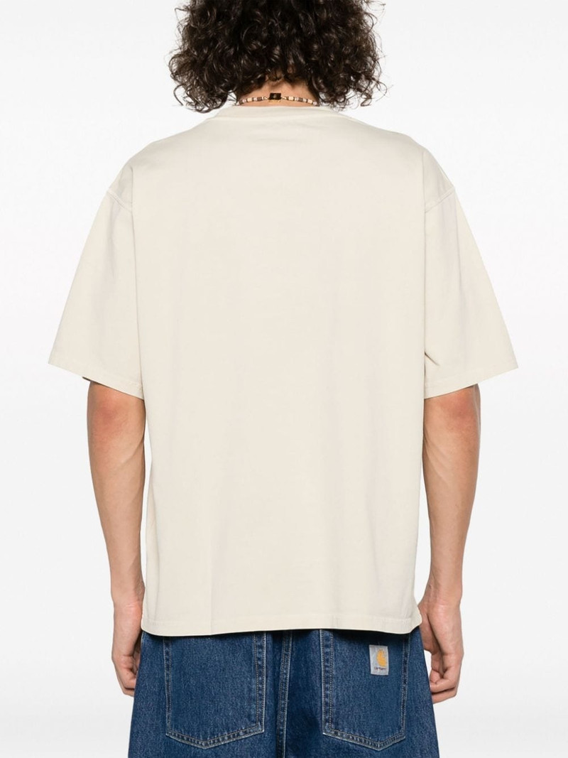 logo-embroidered cotton T-shirt 5