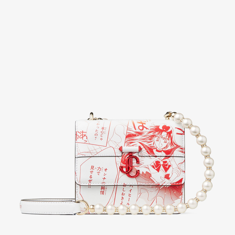 Sailor Mars Varenne Quad XS
Red Manga Printed Leather Shoulder Bag with Pearl Strap 1
