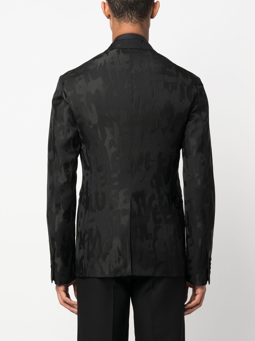all-over logo-print blazer - 4