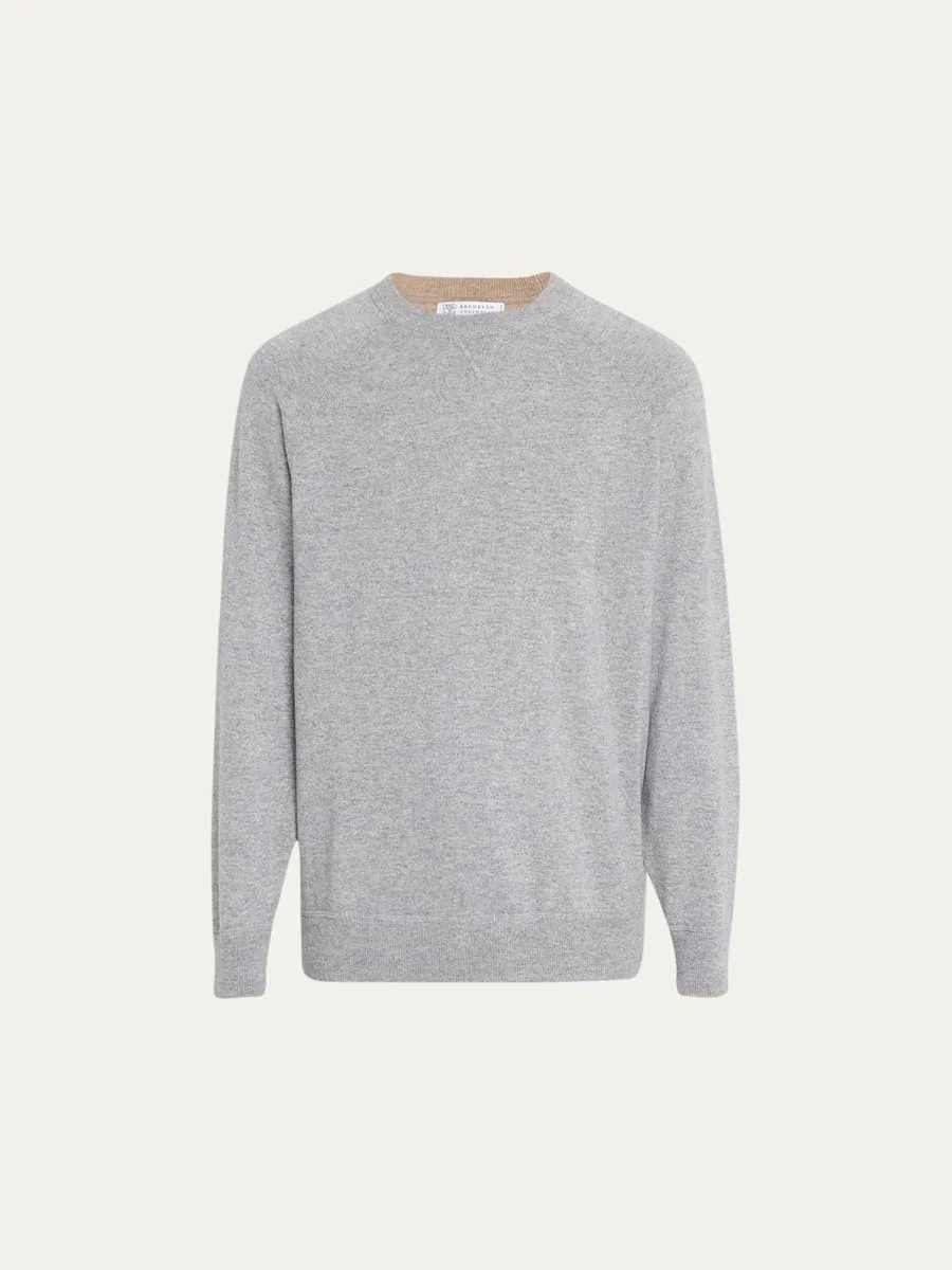 Men's Cashmere Raglan Crewneck Sweater - 1