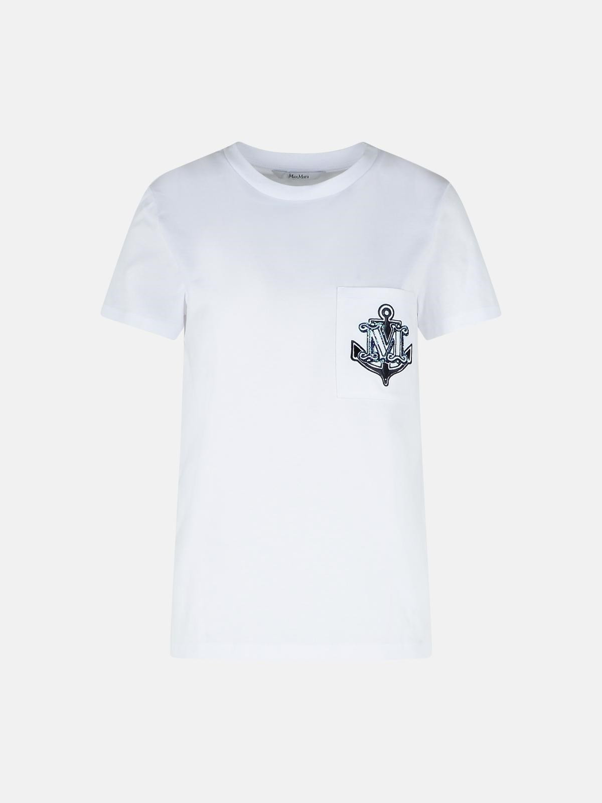 'ACACIA' WHITE COTTON T-SHIRT - 1