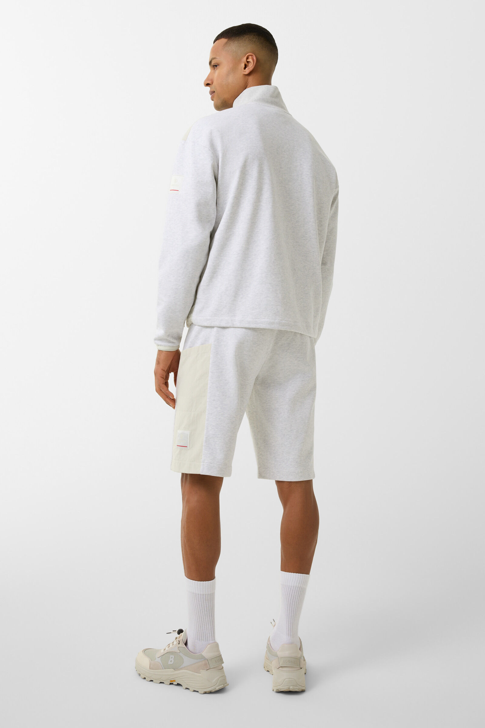 Brody jersey jacket in Sand/light gray - 3