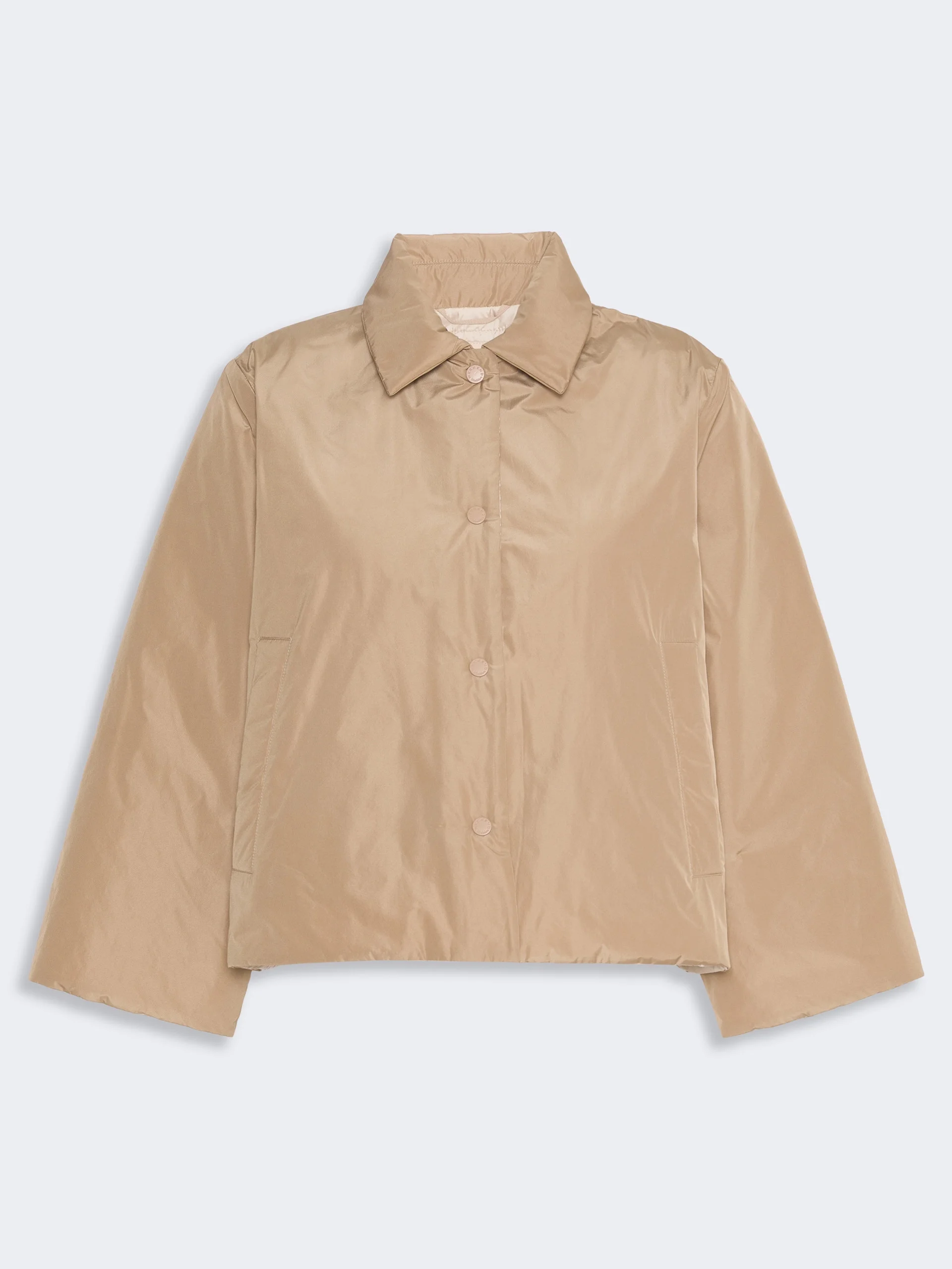 FALENA Reversible water-repellent taffeta padded jacket - CAMEL - 1